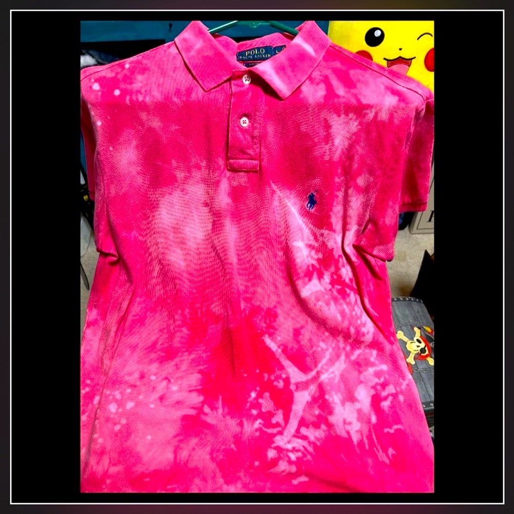 Ralph Lauren Polo Men’s Pink Acid Wash Size Large